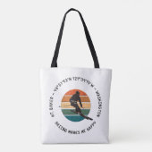 Ski Mt. Baker, Washington - Man skiër, zwarte teks Tote Bag (Achterkant)