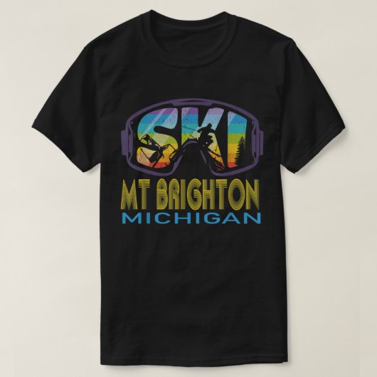 Ski Mt Brighton Michigan Skiing Vacation T-shirt (Design voorkant)