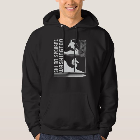 Ski Mt Spokane Washington Skiing Skier Winter Snow Hoodie (Voorkant)