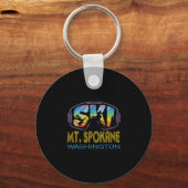 Ski Mt Spokane Washington Skivakantie Sleutelhanger (Voorkant)