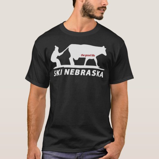 Ski Nebraska Het goede leven T-shirt (Voorkant)