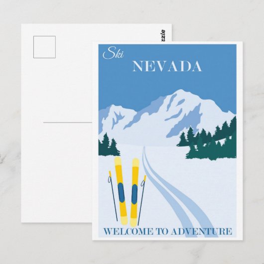 Ski Nevada bergen reizen Briefkaart (Voorkant / Achterkant)