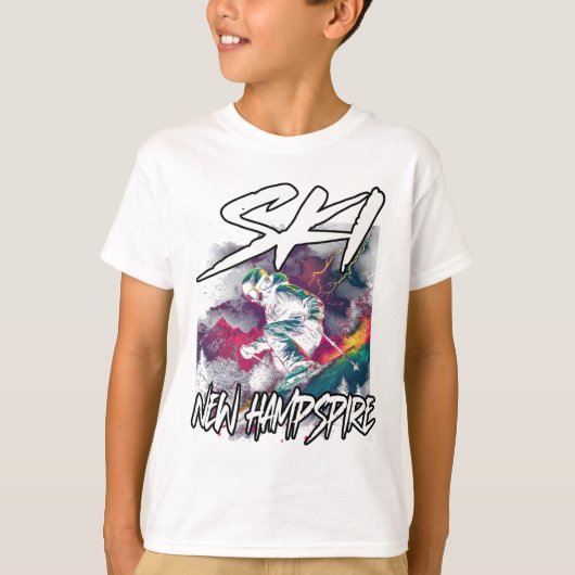 Ski New Hampshire Downhill Skiing Adventure Nh Usa T-shirt (Voorkant)