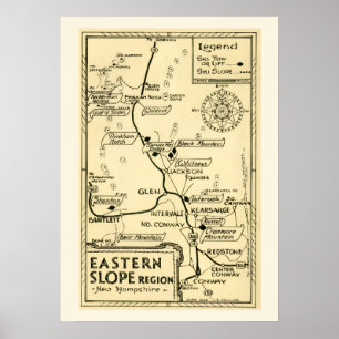 Ski New Hampshire - Oostelijke helling Poster