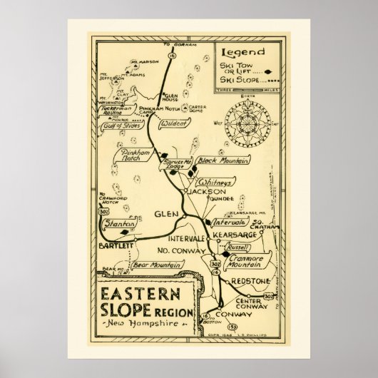 Ski New Hampshire - Oostelijke helling Poster (Voorkant)