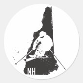 Ski New Hampshire Ronde Sticker (Voorkant)