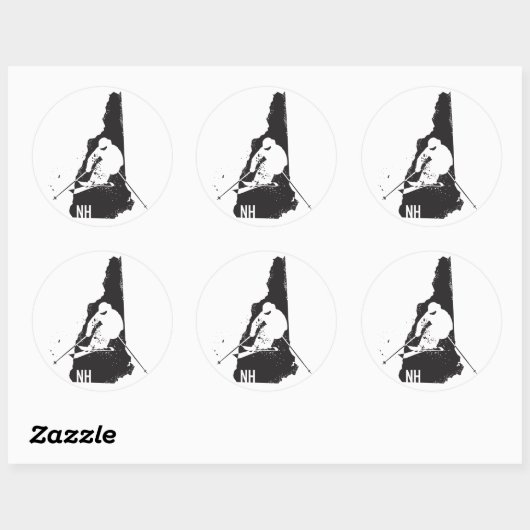 Ski New Hampshire Ronde Sticker (Vel)