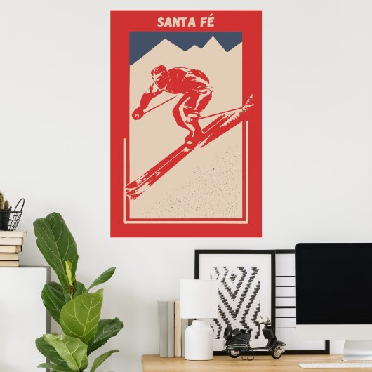 Ski New Mexico Mountain Resort Santa Fe Poster (Thuiskantoor)