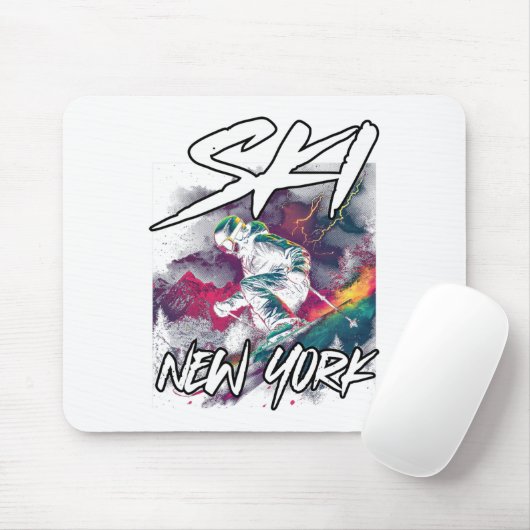 Ski New York Afdaling Ski Avontuur Skiën Nieuw  Muismat (Met muis)