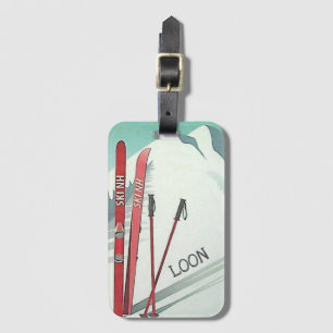 Ski NH Loon Mountain  Illustratie Bagagelabel