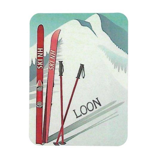 Ski NH Loon Mountain Ski Art Magneet (Verticaal)