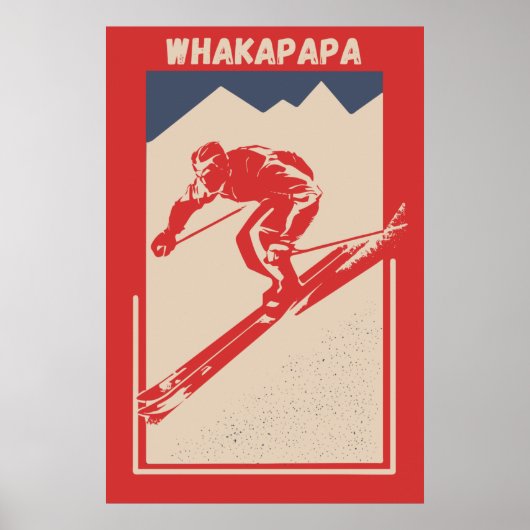  Ski Nieuw-Zeeland Alpine Resort Whakapapa Poster (Voorkant)