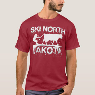 Ski North Dakota State Koe Lover Farmer Skiing T-shirt