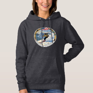 Ski Northstar California, vrouwelijke skiër Hoodie