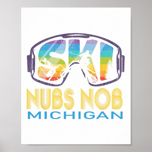 Ski Nubs Nob Michigan Skiing Vacation  Poster (Voorkant)