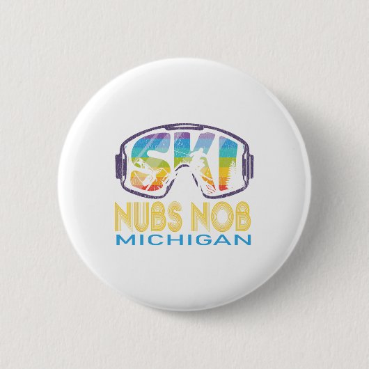 Ski Nubs Nob Michigan Skivakantie  Ronde Button 5,7 Cm (Voorkant)