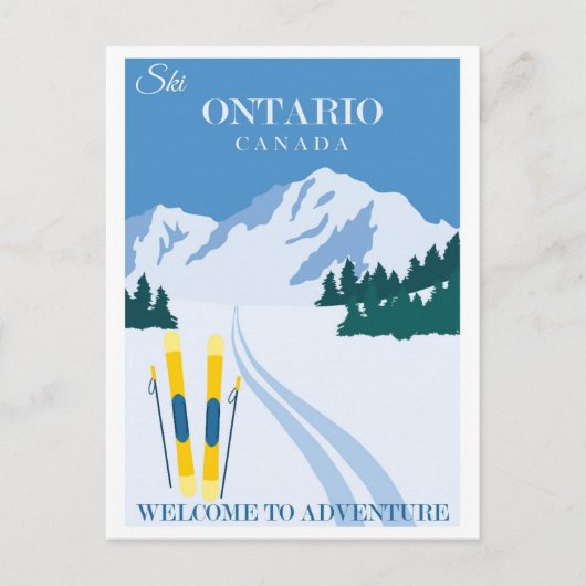  Ski Ontario Canada Briefkaart (Voorkant)