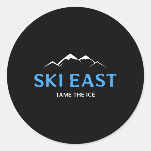 Ski Oost temmen het ijs Ronde Sticker (Voorkant)
