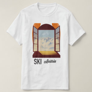 Ski Oostenrijk raam reisposter. T-shirt
