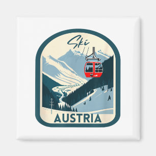 Ski oostenrijk retro vintage stijl Oostenrijks ski Magneet