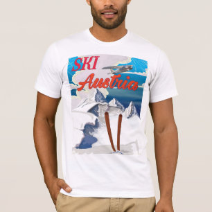 Ski Oostenrijk vintage reisposter T-shirt