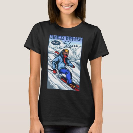 Ski op de sloppenwijken t-shirt (Voorkant)
