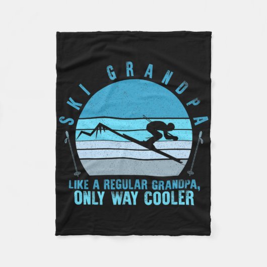 Ski Opa Skier Mountain Snow Skiing Opa Sno Fleece Deken (Voorkant)