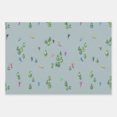 Ski Opening Christmas Skiing Holiday Skiers Blue Inpakpapier Vel (Voorkant 2)