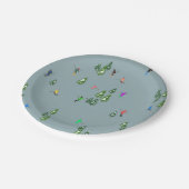 Ski Opening Christmas Skiing Holiday Skiers Blue Papieren Bordje (Gekanteld)