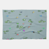 Ski Opening Christmas Skiing Holiday Skiers Blue Theedoek (Horizontaal)