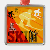 Ski Ornament Oranje Red (Voorkant)
