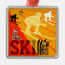 Ski Ornament Oranje Red
