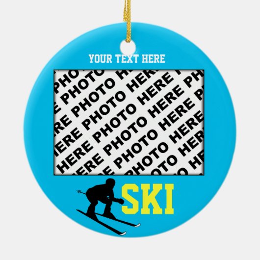 Ski Ornament Voeg foto toe (Achterkant)