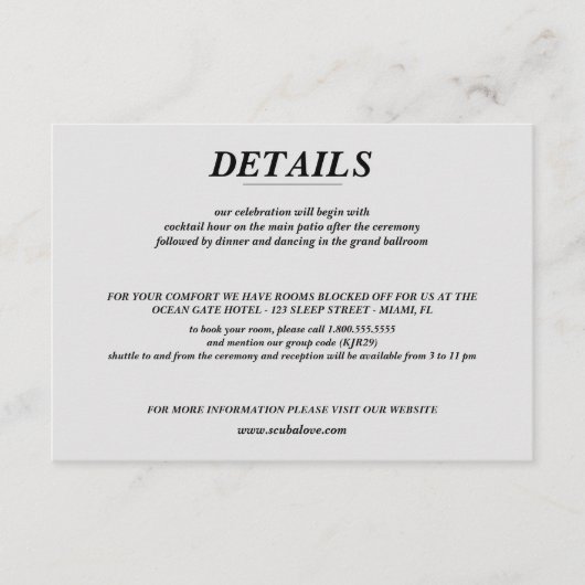 Ski paar bruiloft informatiekaartje (Voorkant)