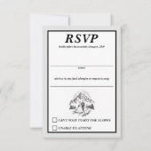 Ski paar bruiloft RSVP kaartje (Voorkant)