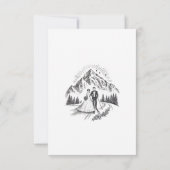 Ski paar bruiloft RSVP kaartje (Achterkant)