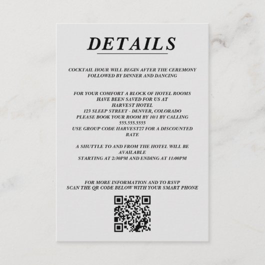 Ski Paar QR Code en Details Informatiekaartje (Voorkant)