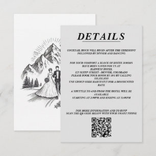 Ski Paar QR Code en Details Informatiekaartje