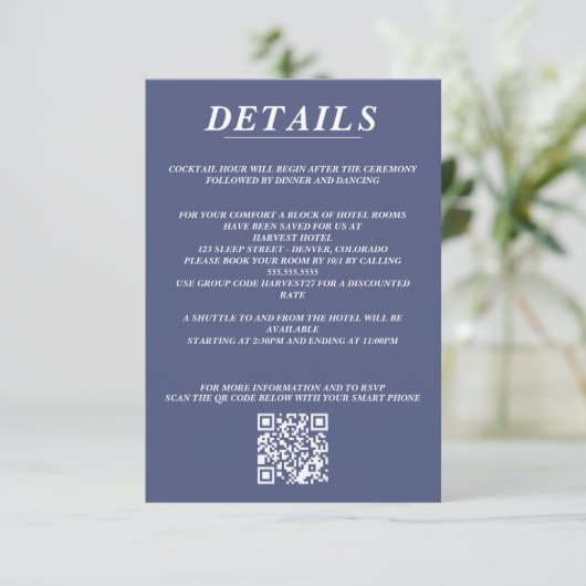 Ski Paar QR Code en Details Informatiekaartje (Staand voorkant)