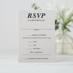 Ski Paar Voedsel Keuzes en Song Verzoek RSVP Kaartje