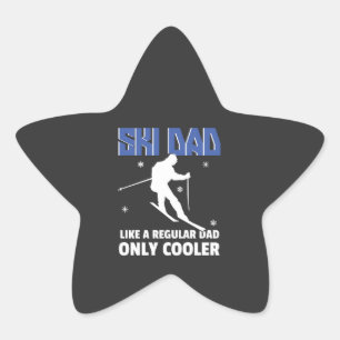 ski pap als gewone vader alleen maar koeler ster sticker