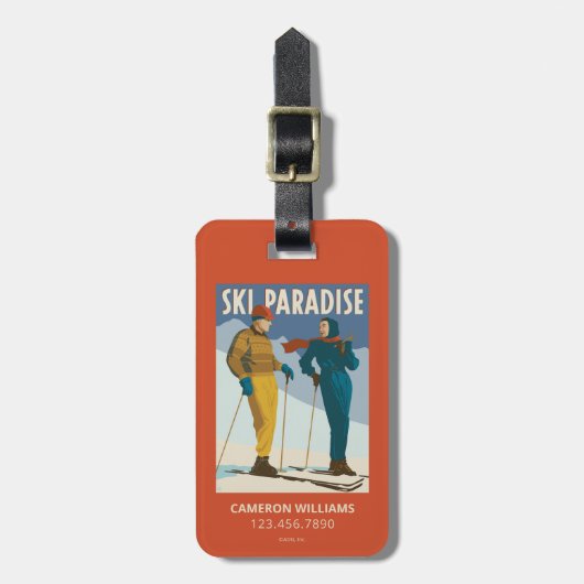 Ski Paradise  Print Bagagelabel (Voorkant verticaal)