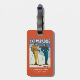 Ski Paradise Print Bagagelabel