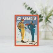 Ski Paradise Print Briefkaart (Staand voorkant)
