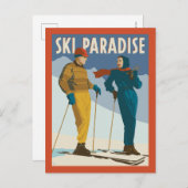 Ski Paradise Print Briefkaart (Voorkant / Achterkant)