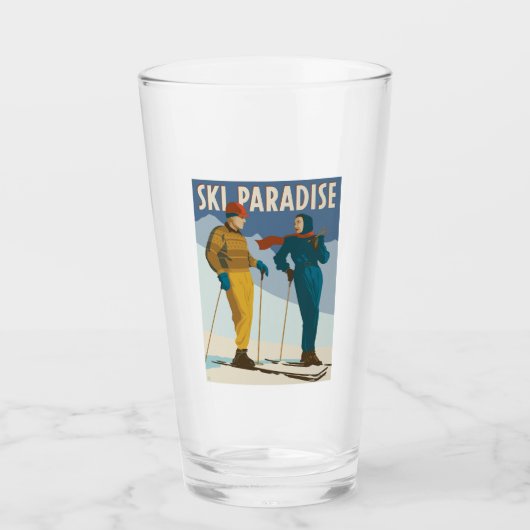 Ski Paradise  Print Glas (Voorkant)