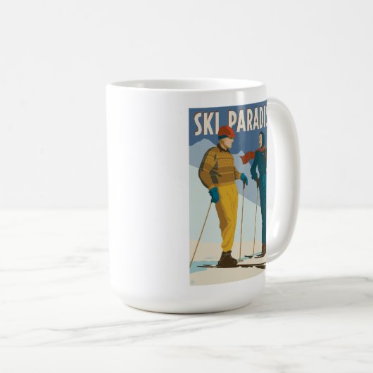 Ski Paradise Print Koffiemok (Voorkant rechts)