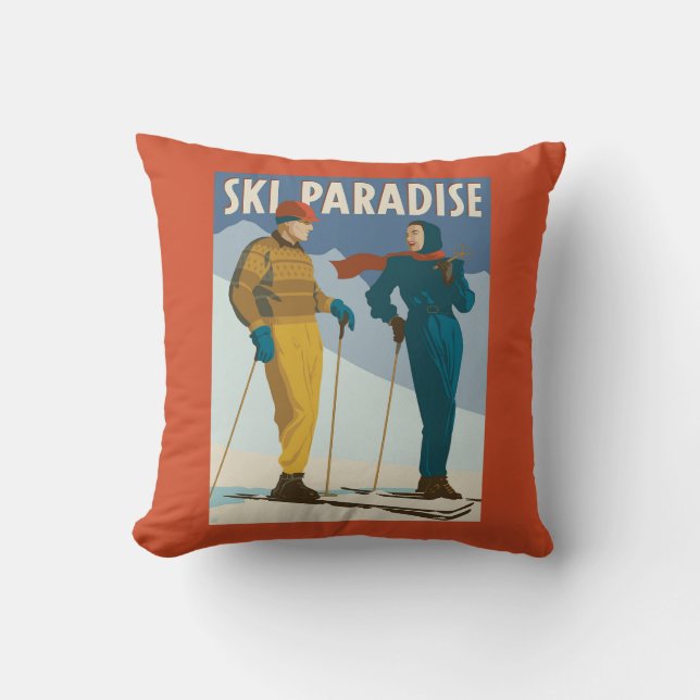 Ski Paradise  Print Kussen (Voorkant)