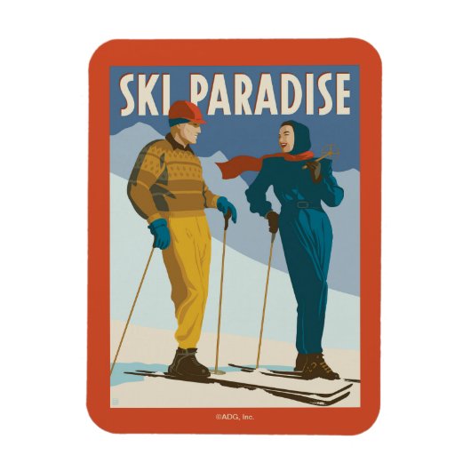 Ski Paradise  Print Magneet (Verticaal)