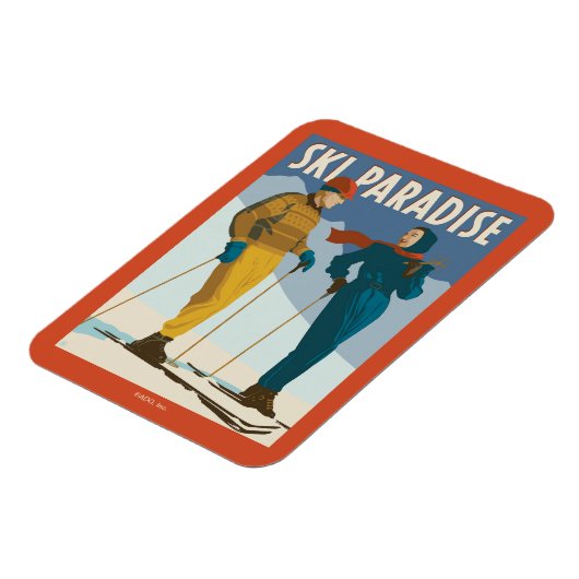 Ski Paradise  Print Magneet (Linkerzijde)